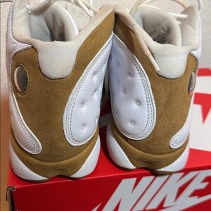 Jordan White and Wheat Jordan 13 Retro Sneakers